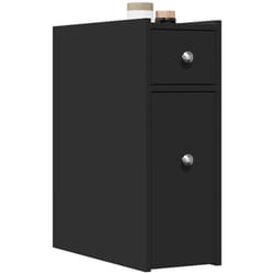 Armoire de salle de bain étroite avec roulettes noir Vidaxl
