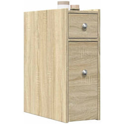 Armoire de salle de bain étroite avec roulettes chêne sonoma Vidaxl