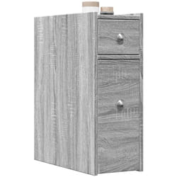 Armoire de salle de bain étroite avec roulettes sonoma gris Vidaxl