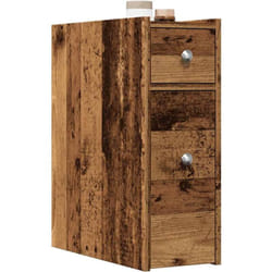 Armoire de salle de bain étroite avec roulettes vieux bois - Vidaxl