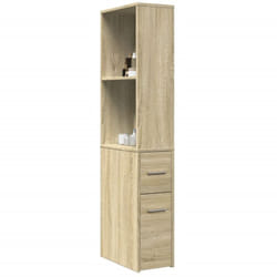 Armoire de salle de bain étroite avec roulettes chêne sonoma Vidaxl