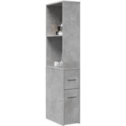 Armoire de salle de bain étroite avec roulettes gris béton - Vidaxl