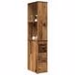 vidaXL Armoire de salle de bain étroite avec roulettes vieux bois armoire de salle de bain haute rangement de salle de 855302