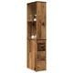 vidaXL Armoire de salle de bain étroite avec roulettes vieux bois armoire de salle de bain haute rangement de salle de 855302