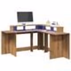 vidaXL Bureau avec lumières LED chêne artisanal bois d'ingénierie