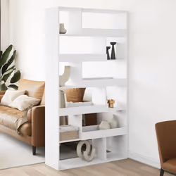 VidaXL 3309501, Blanc, 12 étagères, Bois, Bois, 1000 mm, 330 mm