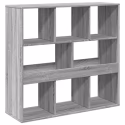 VidaXL 3309515, Gris, Chêne, 8 étagères, Bois, Bois, 1000 mm, 330 mm