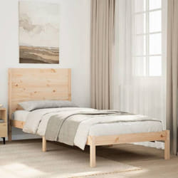 vidaXL Cadre de lit extra long sans matelas 90x220 cm bois massif meuble de chambre à coucher sommier lit en bois lit 3309281