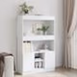 vidaXL Buffet haut blanc 92x33x140 cm bois dingénierie armoire à livres armoire à livres moderne étagère à livres 3309609