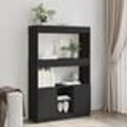 vidaXL Buffet haut noir 92x33x140 cm bois dingénierie armoire à livres armoire à livres moderne étagère à livres 3309610