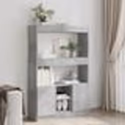 vidaXL Buffet haut gris béton 92x33x140 cm bois dingénierie armoire à livres armoire à livres moderne étagère à livres 330961 ...
