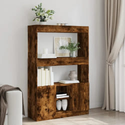 vidaXL Buffet haut en bois - Chêne fumé