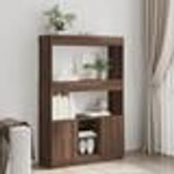 vidaXL Buffet haut chêne marron 92x33x140 cm bois dingénierie armoire à livres armoire à livres moderne étagère à livres