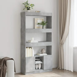 vidaXL Buffet haut gris béton 92x33x180 cm