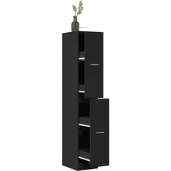 Armoire d'apothicaire noir 30x41x174,5 cm bois d'ingénierie - Vidaxl