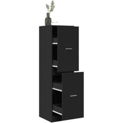 Armoire D'Apothicaire Noir 40x41x144,5 Cm Bois D'Ingénierie - Vidaxl