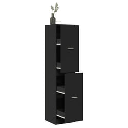 vidaXL Armoire dapothicaire noir 40x41x1745 cm bois dingénierie coffre dapothicaire meuble dapothicaire coffre à 3309646