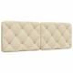 vidaXL Coussin de tête de lit crème 140 cm tissu
