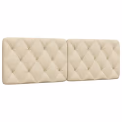 vidaXL Coussin de tête de lit crème 160 cm tissu 4019231