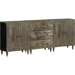 Vidaxl - Buffets 3 Pcs Gris Clair 60x33,5x75 Cm Bois De Manguier Massif