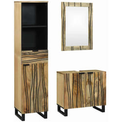 Vidaxl - Ensemble de mobilier de salle de bain avec tiroir 3 pcs Marron