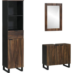 Vidaxl - Ensemble de mobilier de salle de bain 3 pcs Marron noyer