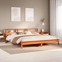 Cadre De Lit Sans Matelas Cire Marron 180x200cm Bois Pin Massif Vidaxl