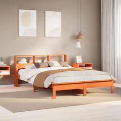 Cadre De Lit Sans Matelas Cire Marron 160x200cm Bois Pin Massif Vidaxl