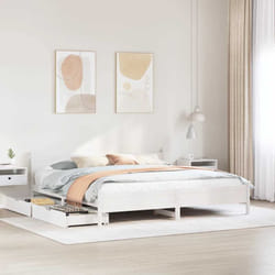 Vidaxl - Cadre De Lit Sans Matelas Blanc 200x200 Cm Bois Massif De Pin