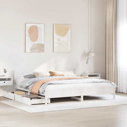 Cadre De Lit Sans Matelas Blanc 180x200 Cm Bois Massif De Pin Vidaxl
