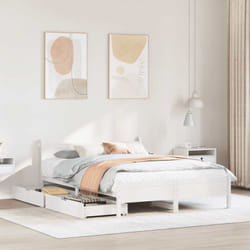 Vidaxl - Cadre De Lit Sans Matelas Blanc 120x200 Cm Bois De Pin Massif