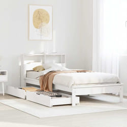 Lit Bibliothèque Sans Matelas Blanc 100x200 Cm Bois Pin Massif Vidaxl