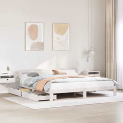 Cadre De Lit Sans Matelas Blanc 180x200 Cm Bois Massif De Pin Vidaxl