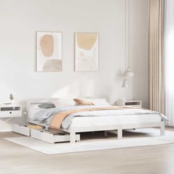 Cadre De Lit Sans Matelas Blanc 200x200 Cm Bois Massif De Pin Vidaxl