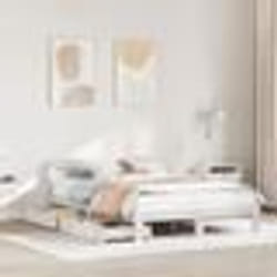 vidaXL Cadre de lit sans matelas blanc 140x190 cm bois de pin massif 3309873