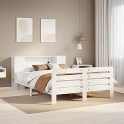 Vidaxl - Cadre De Lit Sans Matelas Blanc 140x200 Cm Bois De Pin Massif