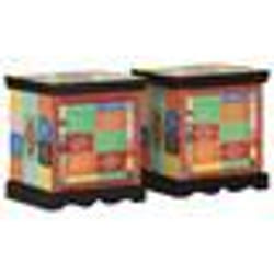 vidaXL Table de chevet multicolore 2 pcs 40x35x45 cm