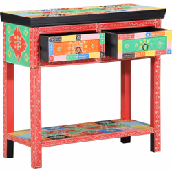 Cette table console multicolore donne du punch à ton espace avec ses motifs floraux et paisley qui crient le style bohème. Pa ...
