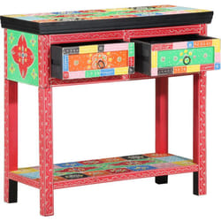 Table console avec tiroirs Multicolore en bois composite vidaXL
