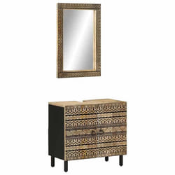 Ensemble De Meubles Salle De Bain 2 Pcs Bois De Manguier Massif Vidaxl303400