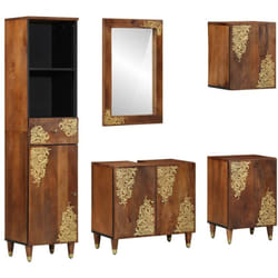 Vidaxl - Ensemble De Meubles De Salle De Bain Avec Tiroir 5 Pcs Marron