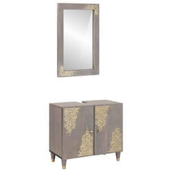 Ensemble De Mobilier De Salle De Bain Montage Mural 2 Pcs Gris Vidaxl