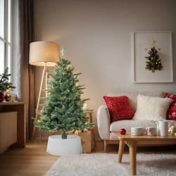 vidaXL Jupe de sapin de Noël blanc Ø65x23 cm plastique