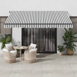 vidaXL Auvent manuel rétractable anthracite et blanc 400x300 cm