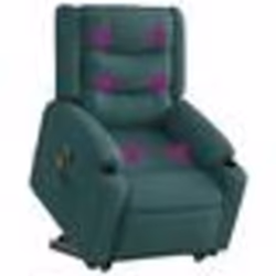 vidaXL Fauteuil inclinable de massage Vert foncé Tissu