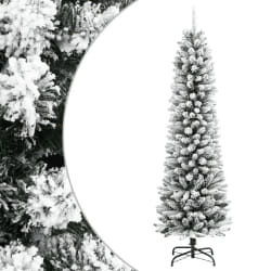 vidaXL Sapin de Noël artificiel mince avec neige floquée 120 cm PVC/PE