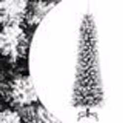 vidaXL Sapin de Noël artificiel mince avec neige floquée 180 cm PVC/PE