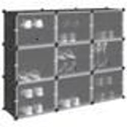 vidaXL Cubes de rangement 9 pcs avec portes noir PP cube de rangement organisateur de rangement cube étagère à 4019577