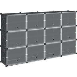 Cubes de rangement 12 pcs avec portes noir pp Vidaxl