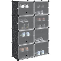 Cubes de rangement 8 pcs avec portes noir pp Vidaxl